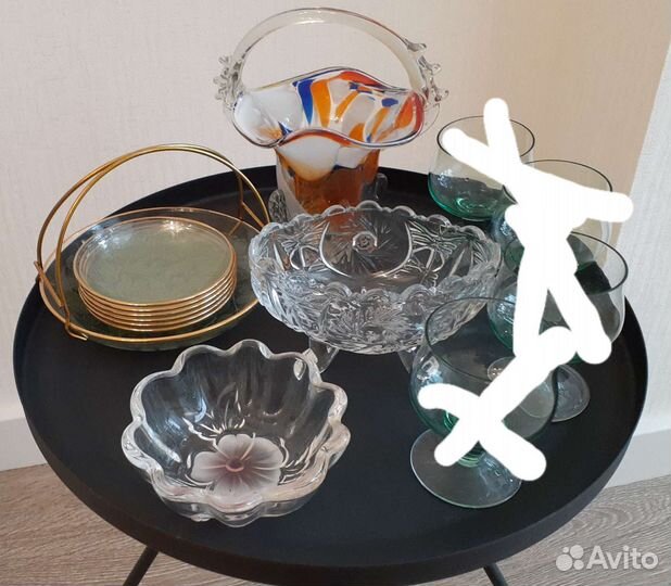 Посуда цветное стекло СССР Винтаж