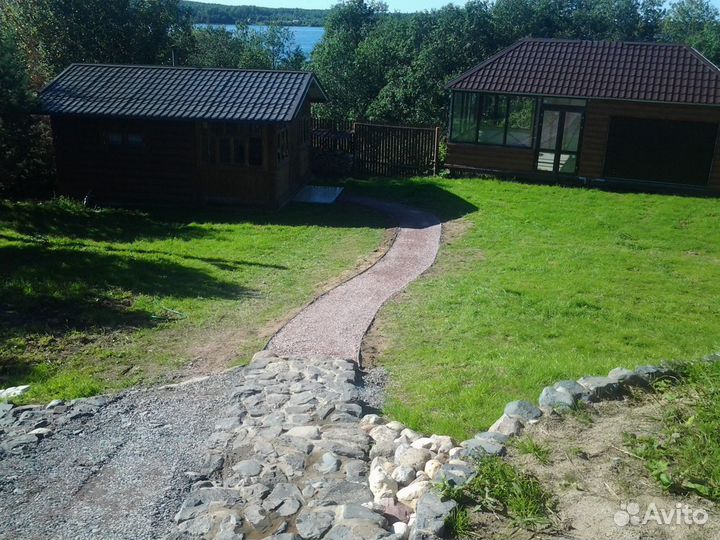 Газоны, дорожки