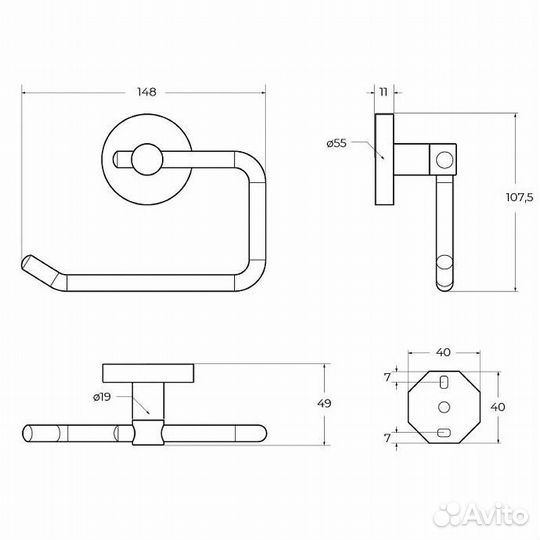Держатель бумаги Cezares сатин relax-PH1-IN