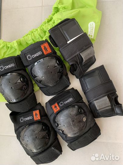 Детские ролики, шлем, набор защиты, сумка, чехлы