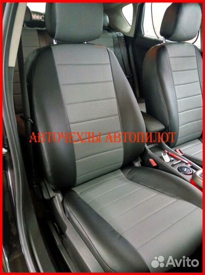 Чехлы Автопилот Opel Astra H из экокожи чёрно-серы