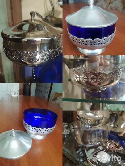 Конфетница сахарница ваза советская мельхиор