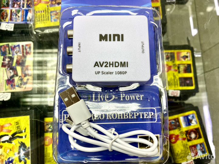 Конвертер вход 3 rca - выход Hdmi для Dendy, Sega