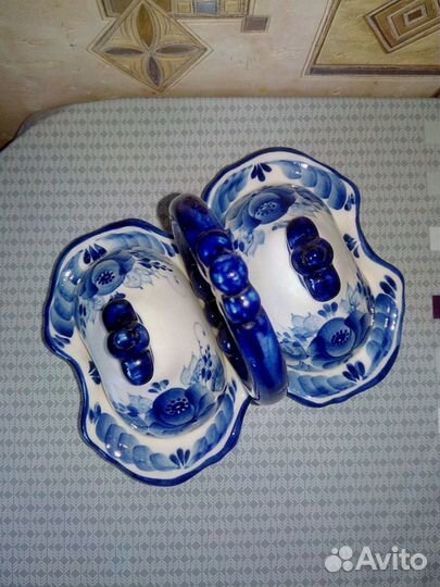 Икорница (соусница) Гжель