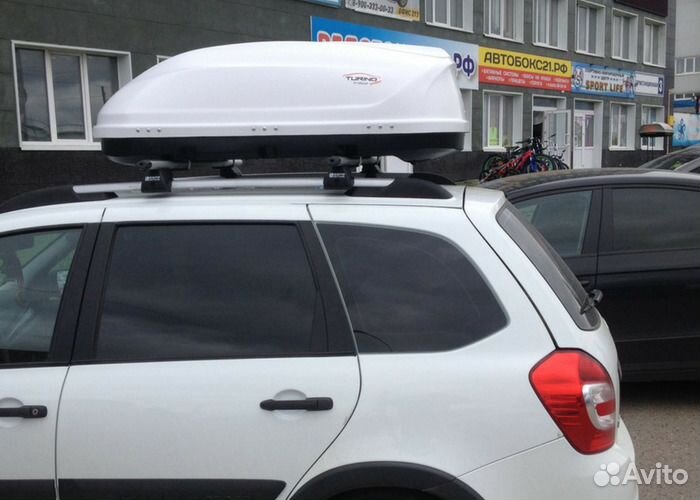 Автобокс на крышу Белый Turino Compact (360 л)