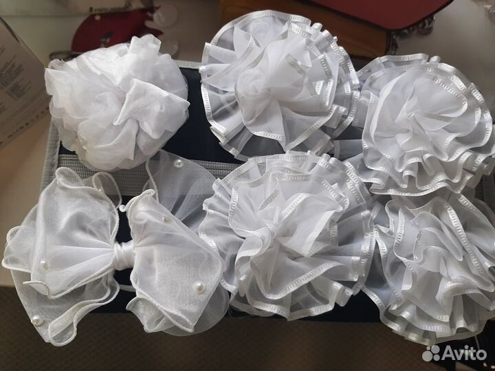 Банты для волос белые