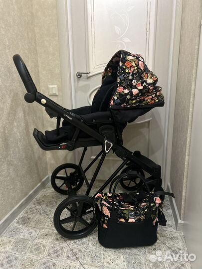 Коляска Adamex Porto flowers 2в1