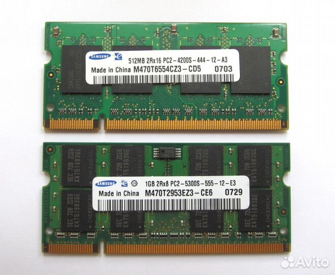 Память для ноутбука DDR2 Samsung 1,5Gb (PC2)