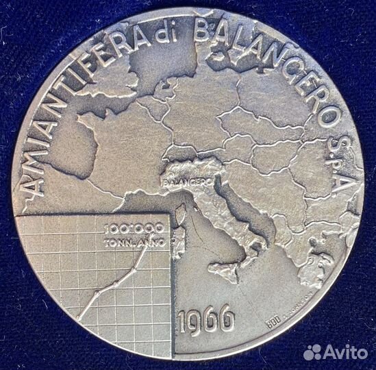 Серебряная медаль компании Amiantifera diBalangero