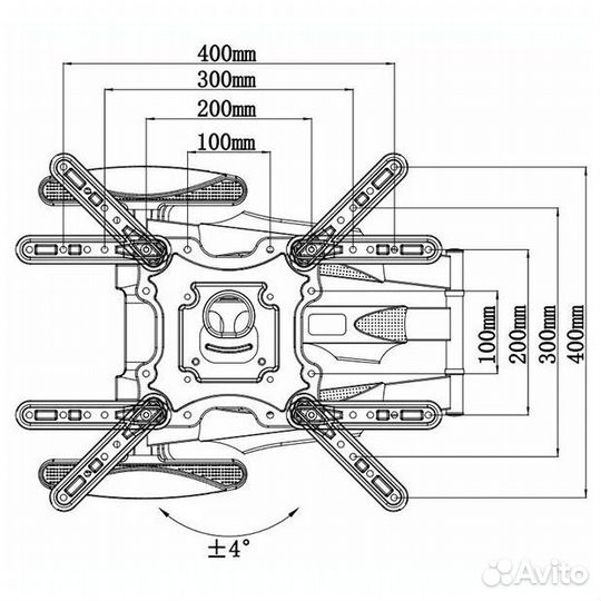 Наклонно-поворотный настенный кронштейн Line-33