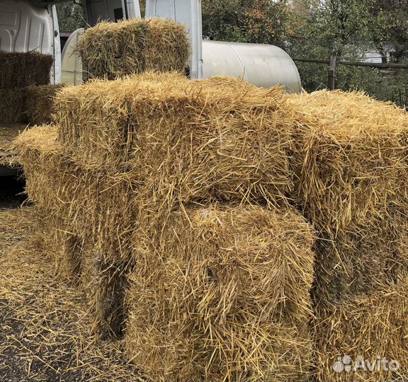 Солома в тюках и мешках