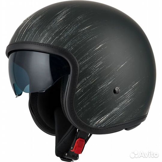 NZI Rolling 4 Sun open face helmet Matt Black Oxyd