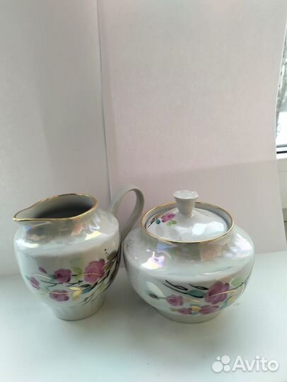 Сахарница, молочник Дулево