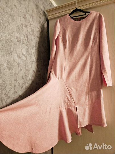 Дизайнерское ассиметричное платье из шерсти 46р