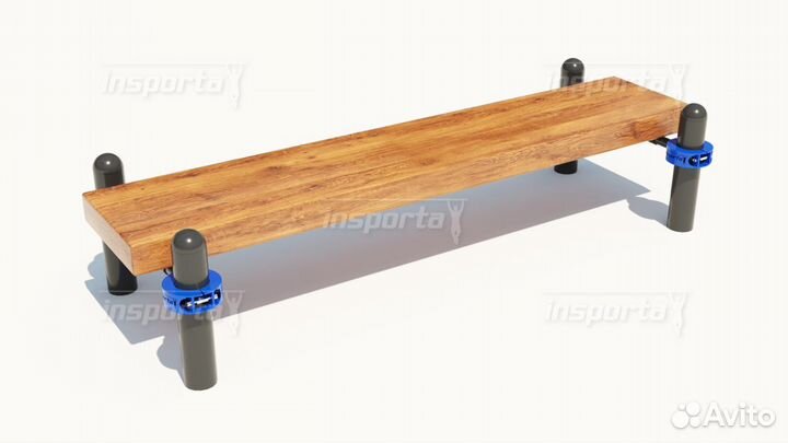 Уличная скамья воркаут на хомутах