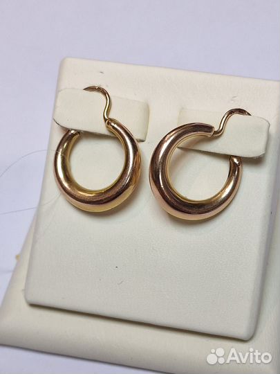 Золотые серьги калачи