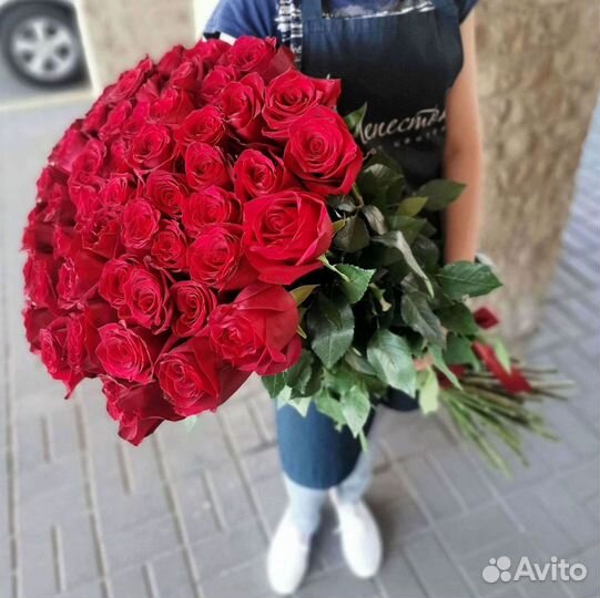 Розы высокие Доставка цветов