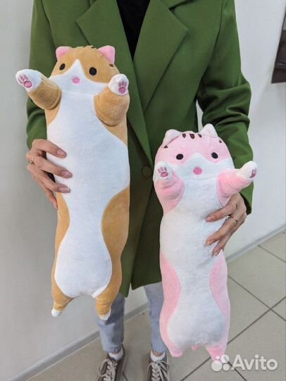 Кот батон 50см розовый