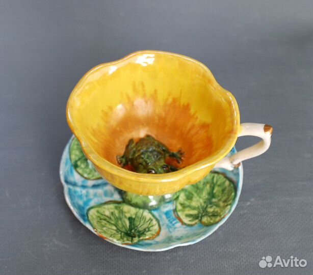 Чашка с блюдцем.фарфор.Чашка с фигуркой.Handmade