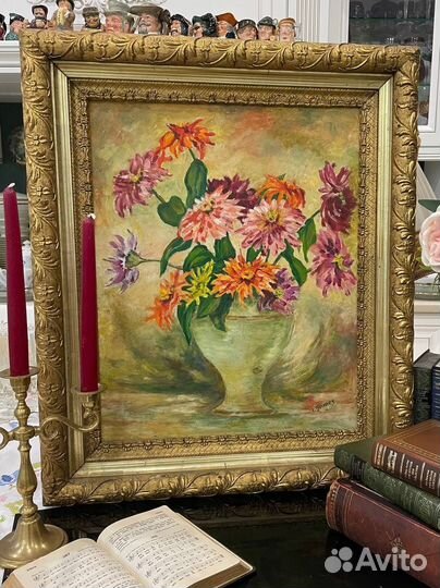 Картина масло (l.Grimes) винтаж