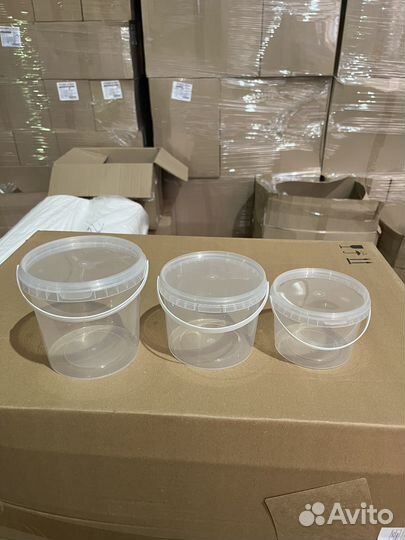 Ведро пластиковое с крышкой 1 л