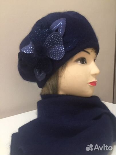 Новый берет +шарф(двойная Ангора)