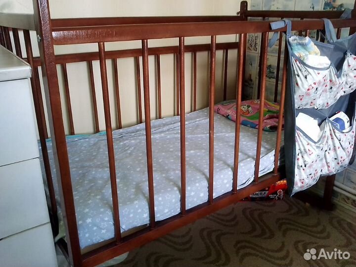 Кроватка+матрац ортопедический+органайзер