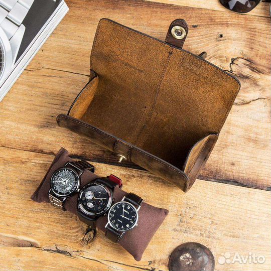 Кейс для часов. Натуральная кожа. Новый