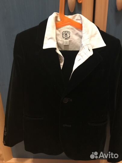 Костюм праздничный 110 черный с рубашкой