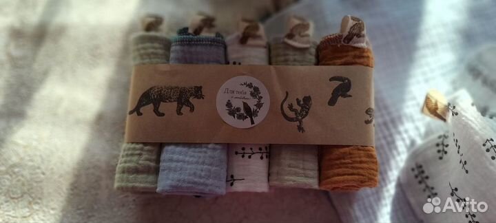 Салфетки для кормления платочки муслиновые