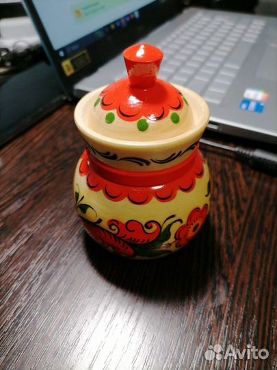 Солонка\перечница деревянная (осина) расписная