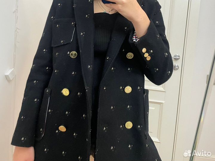 Пальто черное