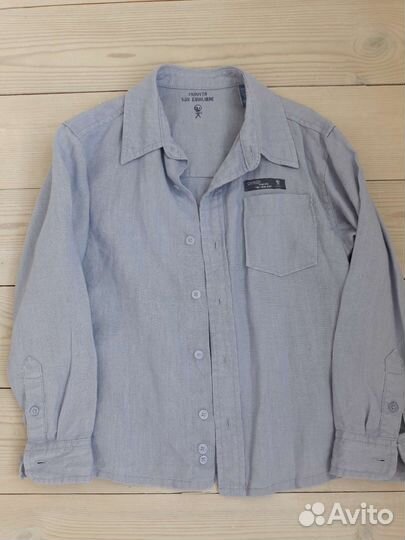 Рубашка льняная на мальчика 114 см