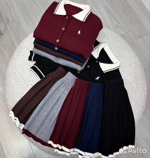 Вязаная двойка юбка + поло