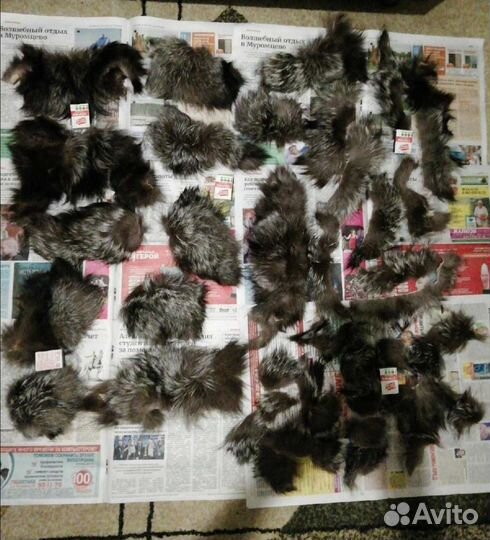 Кусочки меха чернобурки