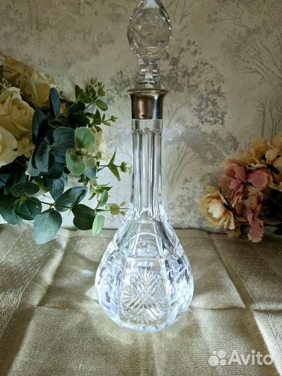 Графин хрусталь с серебром проба 875