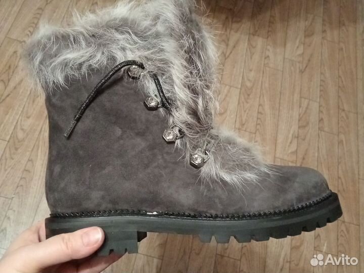 Ботинки зимние женские (нат. замша, нат. мех
