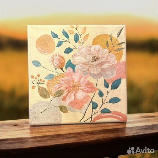 Картина Нежность в цветах ручная работа 20*20