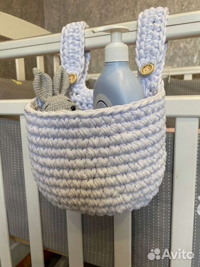 Вязаные корзинки ручной работы