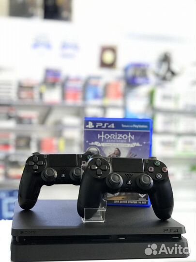 PS4 Slim 2 джойстика + 400 игр + гарантия