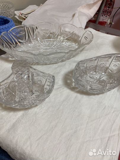 Хрусталь салатник, ваза, блюдо СССР