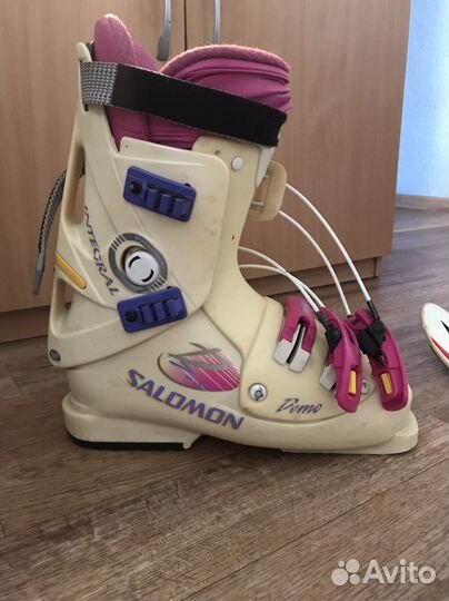 Горные лыжи с ботинками. Раритет)