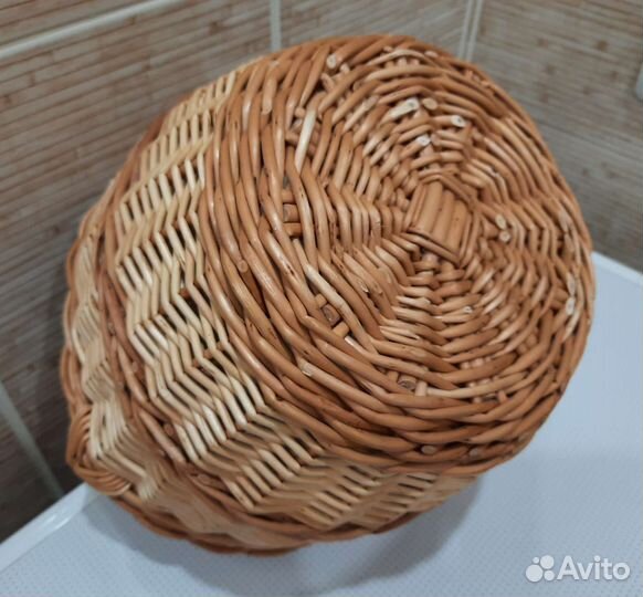 Корзина плетёная, из ивы, круглая, 3-4 л