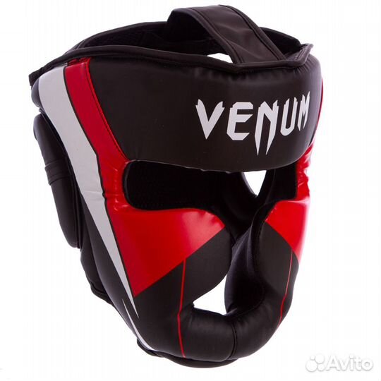 Шлем боксерский Venum красно/черный