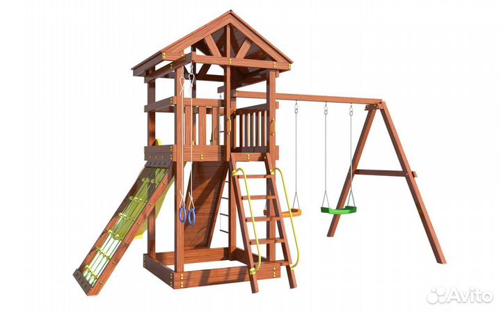 Деревянная детская площадка Теремок 1, крыша дерев