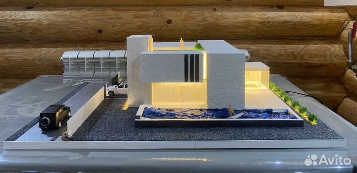 Макет дома в стиле хай тек