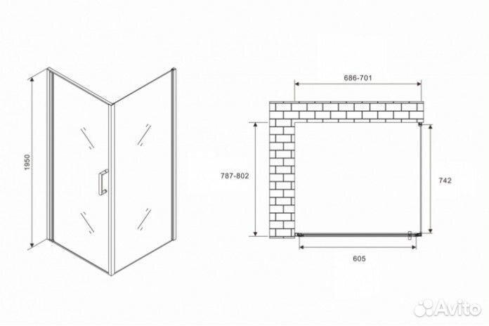 Душевой уголок Abber Sonnenstrand AG04070M-S80M 70x80