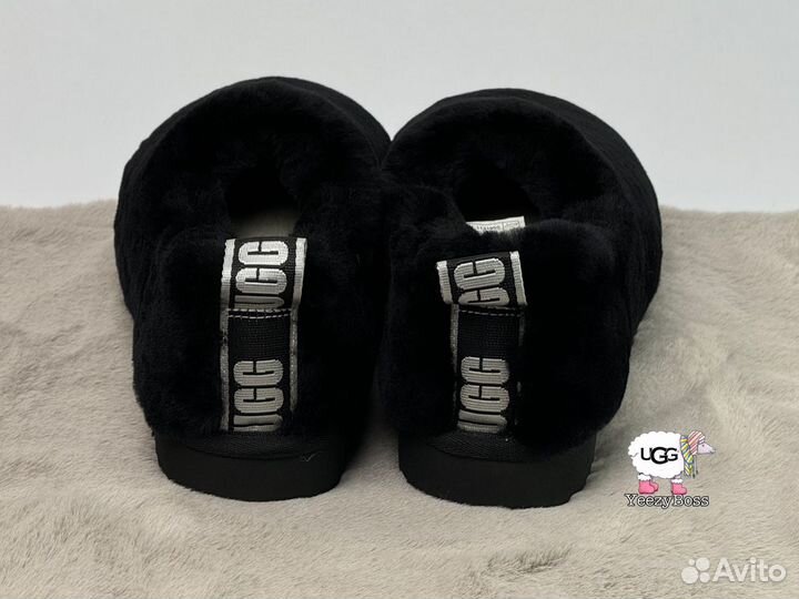 Угг угги Ugg Hailey Fluff Slippers Black