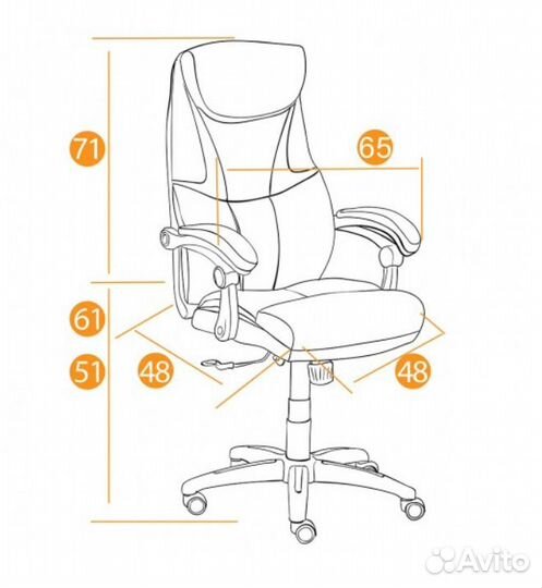 Кресло офисное Cambridge Tetchair экокожа черная