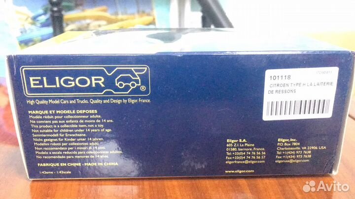 Модель Ситроен Citroen Type H Eligor 101118 1:43